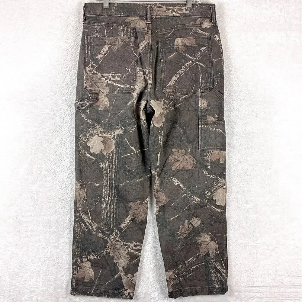 Hollister Jeans Mens 32x30 Brown Real Tree Camo Baggy Carpenter Skate Grunge Y2K - Picture 4 of 14